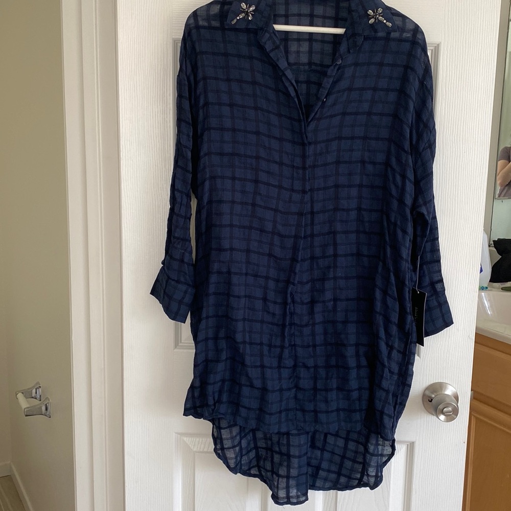 Zara button up sheer tunic